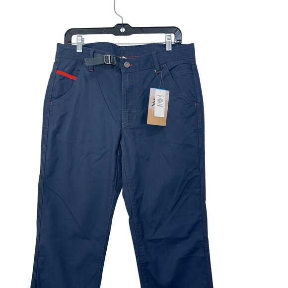 L.L. Bean Mens Navy Thin Canvas Straight-Leg Pants 32WX34IN Work Hiking Travel - Picture 10 of 13